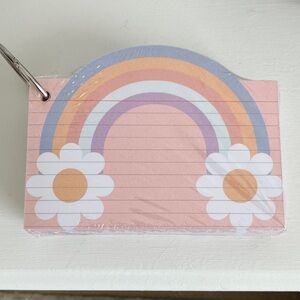 James Burke Rainbow Flower Lined Index Cards On Metal Ring School Supplies (NWT)